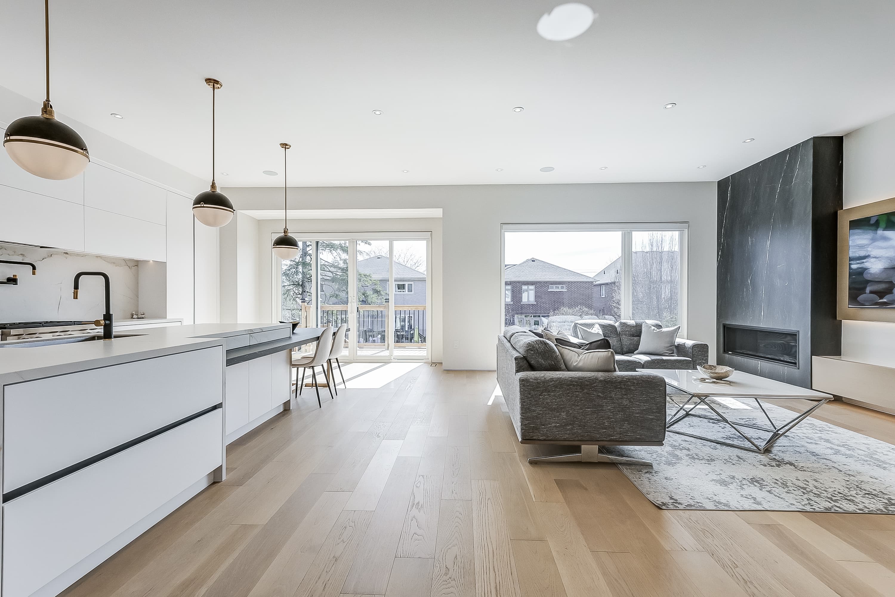 Open-concept kitchen and living area