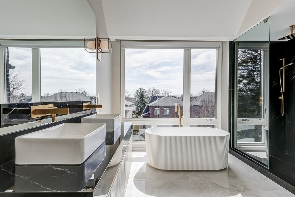 Ensuite bathroom with freestanding tub